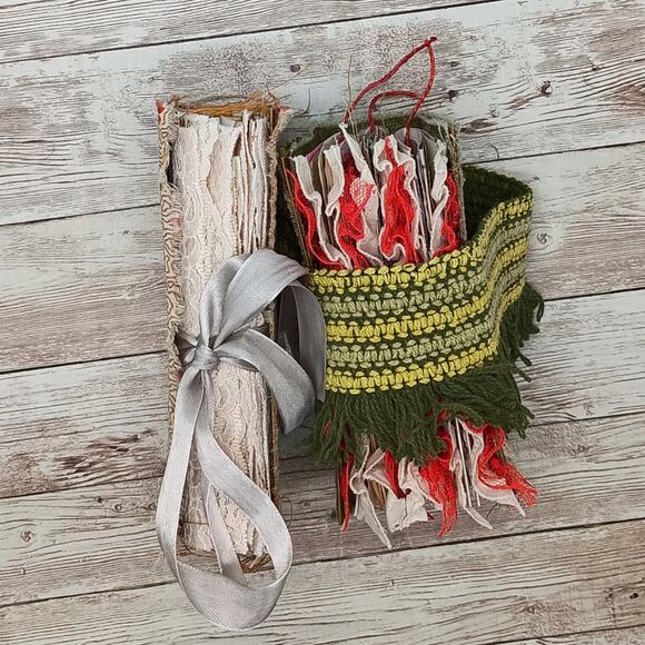 Small Red Floral Junk Journals, Handmade Recycled Journals, Chunky Junk Journals - Picture 3 of 16